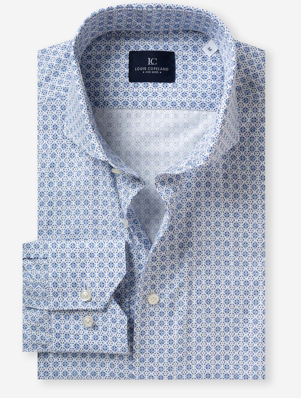 Floral Pattern Casual Shirt Light Blue