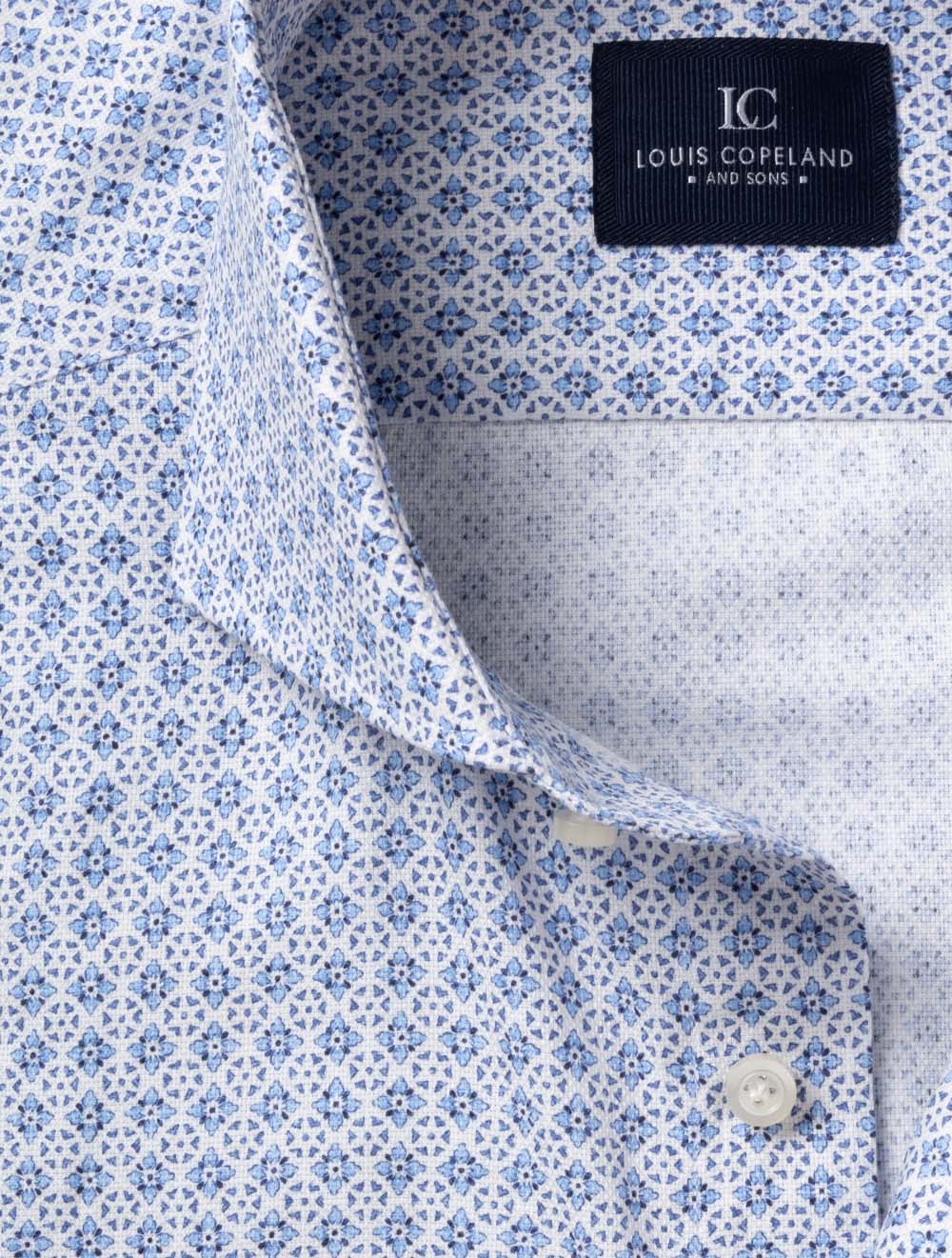 Floral Pattern Casual Shirt Light Blue