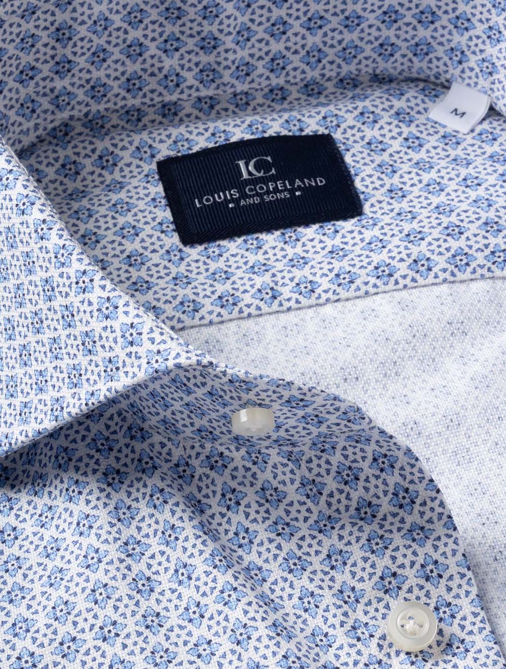 Floral Pattern Casual Shirt Light Blue