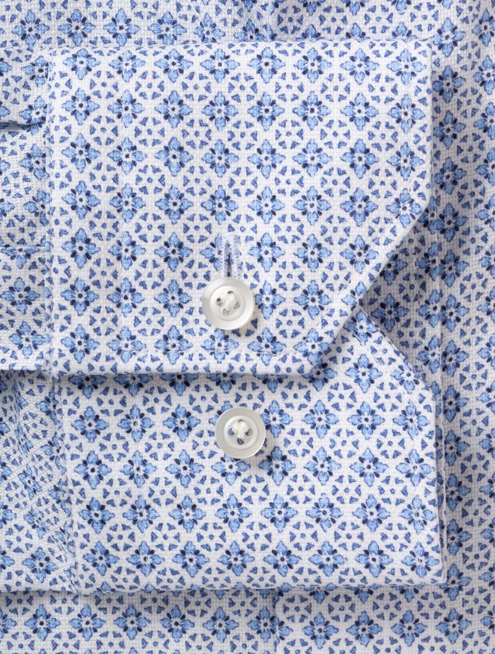 Floral Pattern Casual Shirt Light Blue