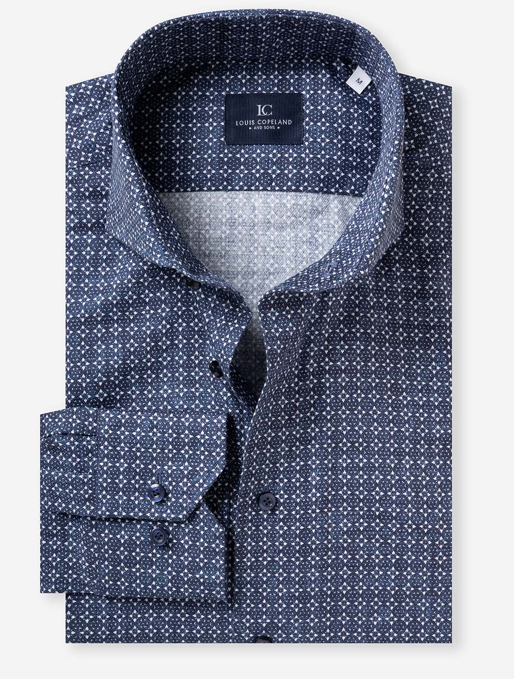 Geometric Pattern Casual Shirt Navy
