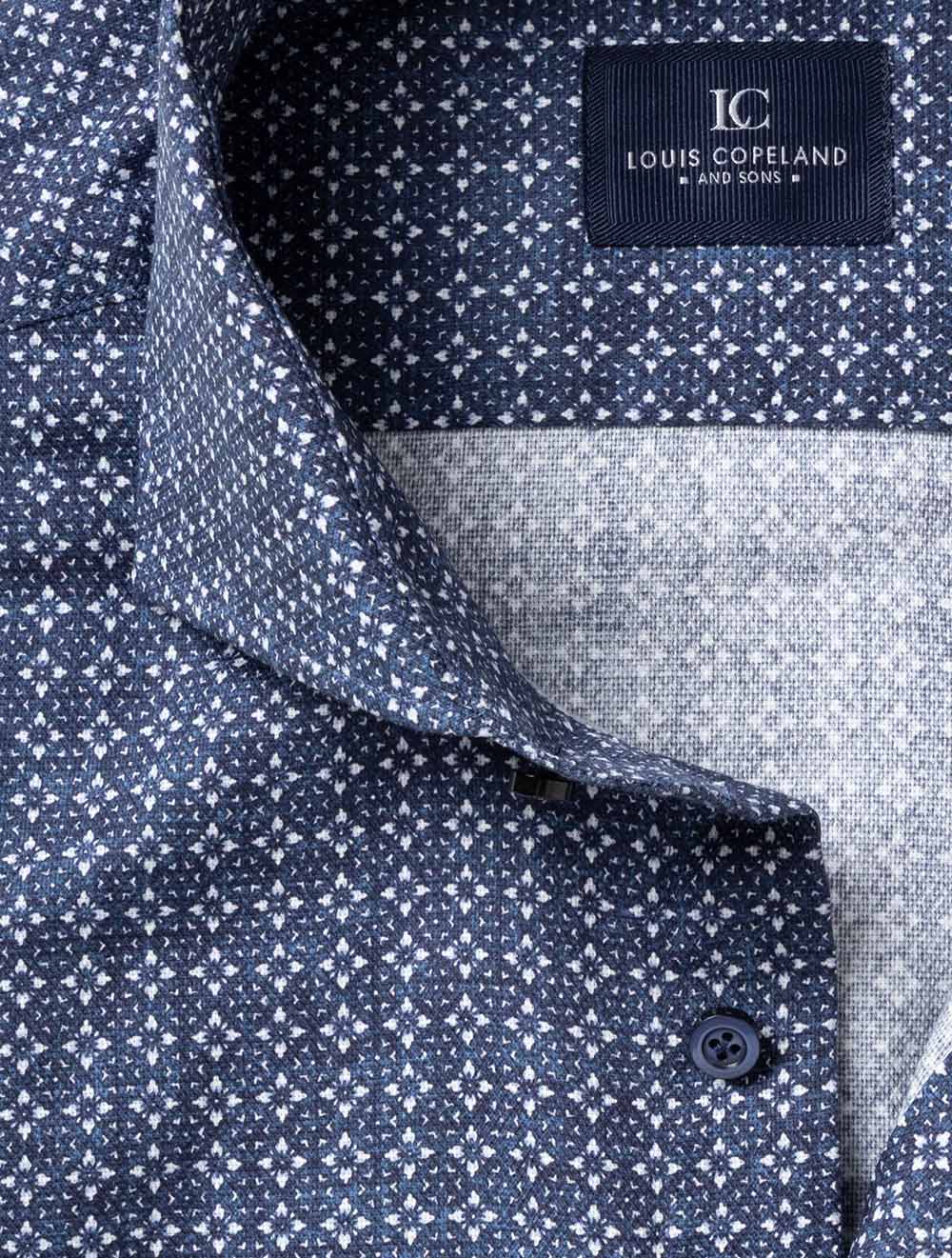 Geometric Pattern Casual Shirt Navy