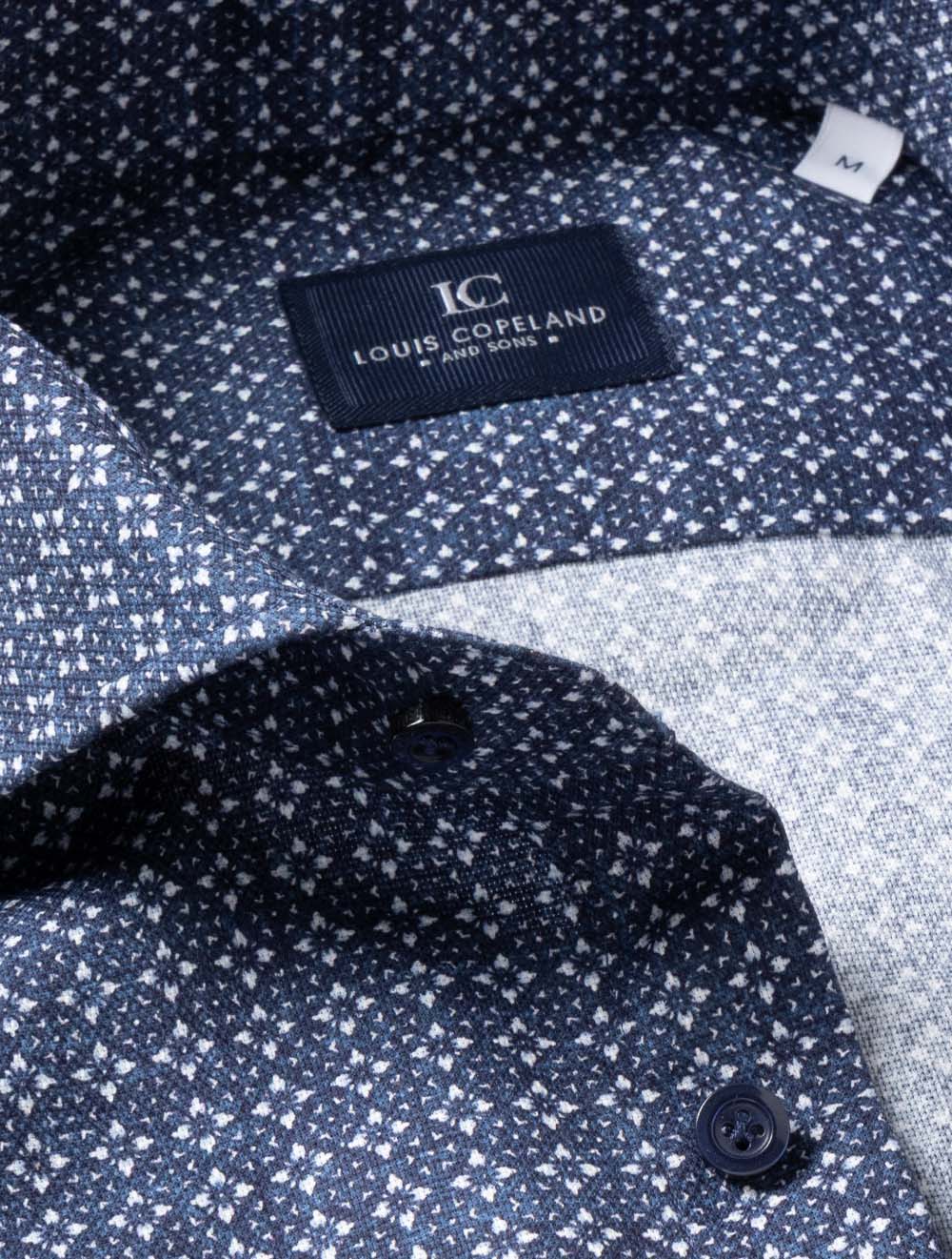 Geometric Pattern Casual Shirt Navy