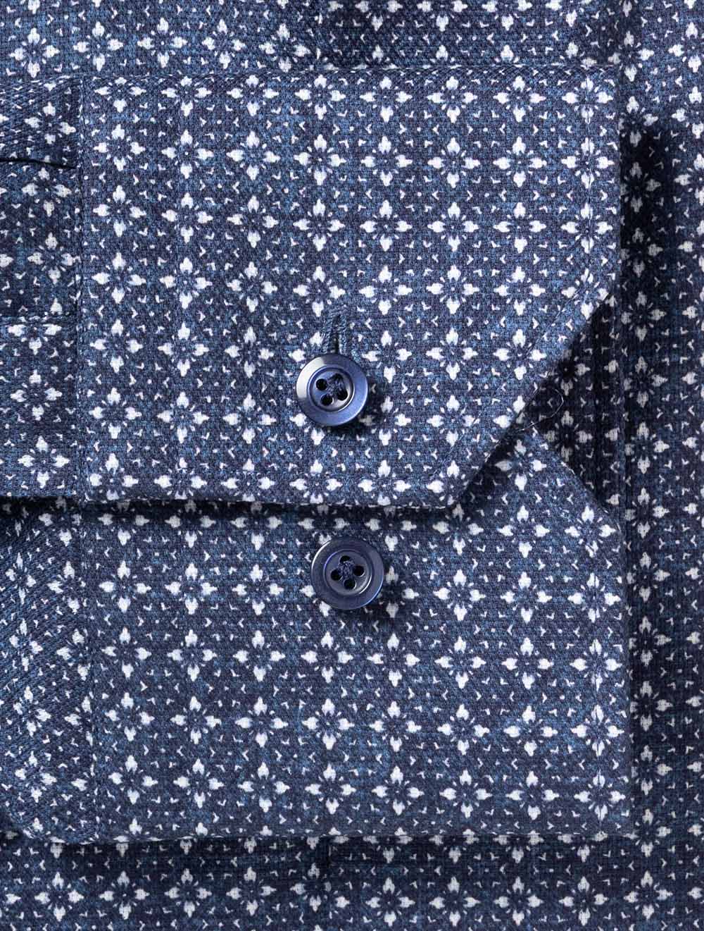 Geometric Pattern Casual Shirt Navy