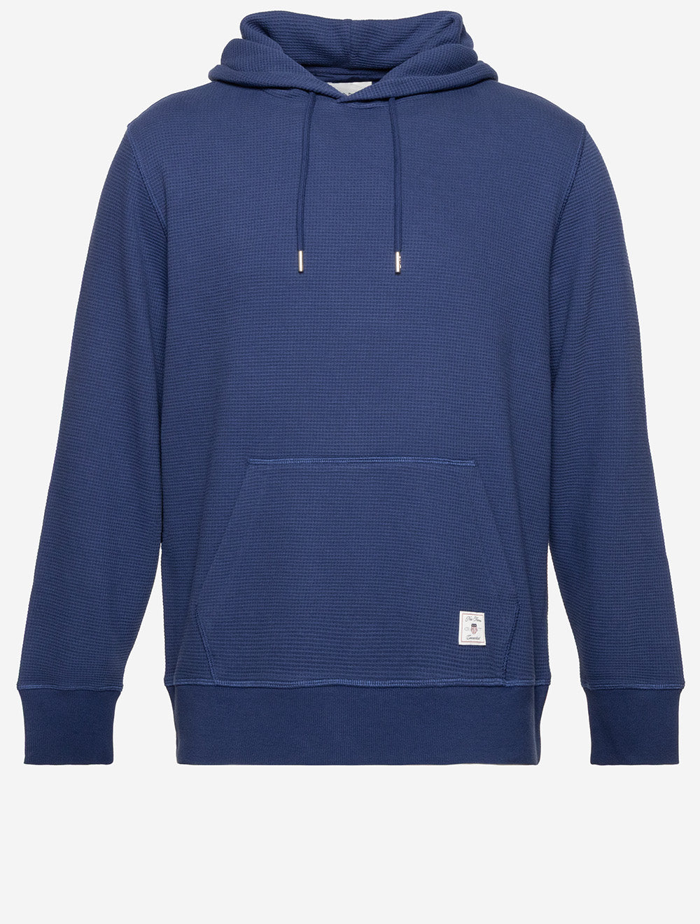 Waffle Texture Hoodie Persian Blue