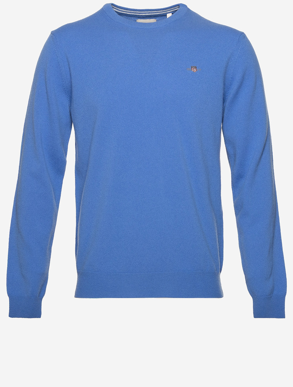 Pull col rond en laine d'agneau extra-fine, bleu parfait