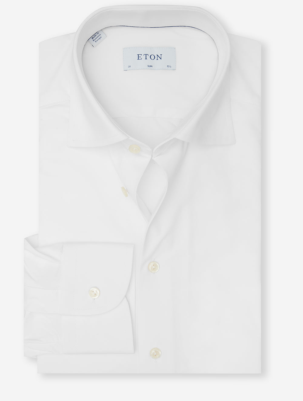 Slim Fit Semi-Solid Four Way Stretch Shirt White