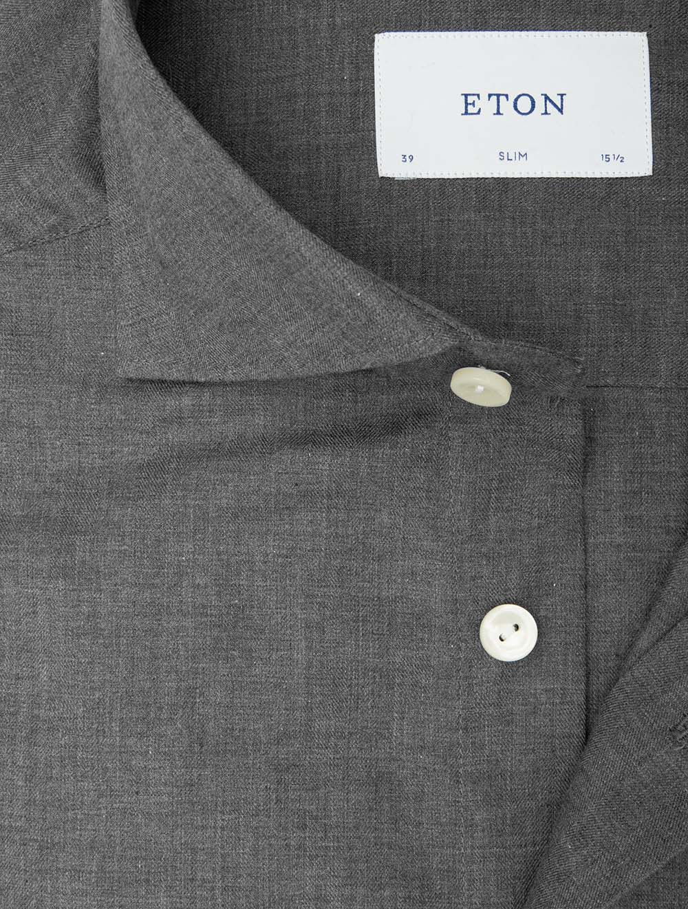 Slim Fit Herringbone Shirt Grey