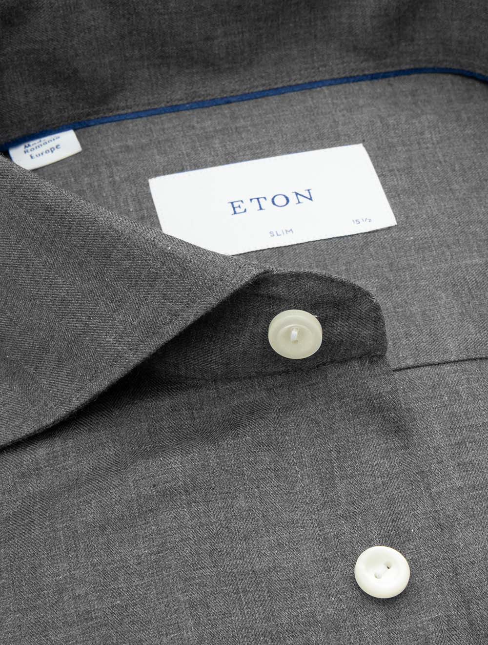 Slim Fit Herringbone Shirt Grey