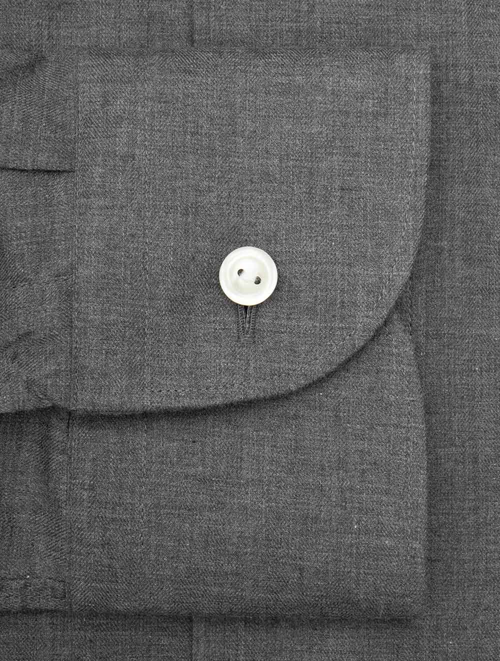 Slim Fit Herringbone Shirt Grey
