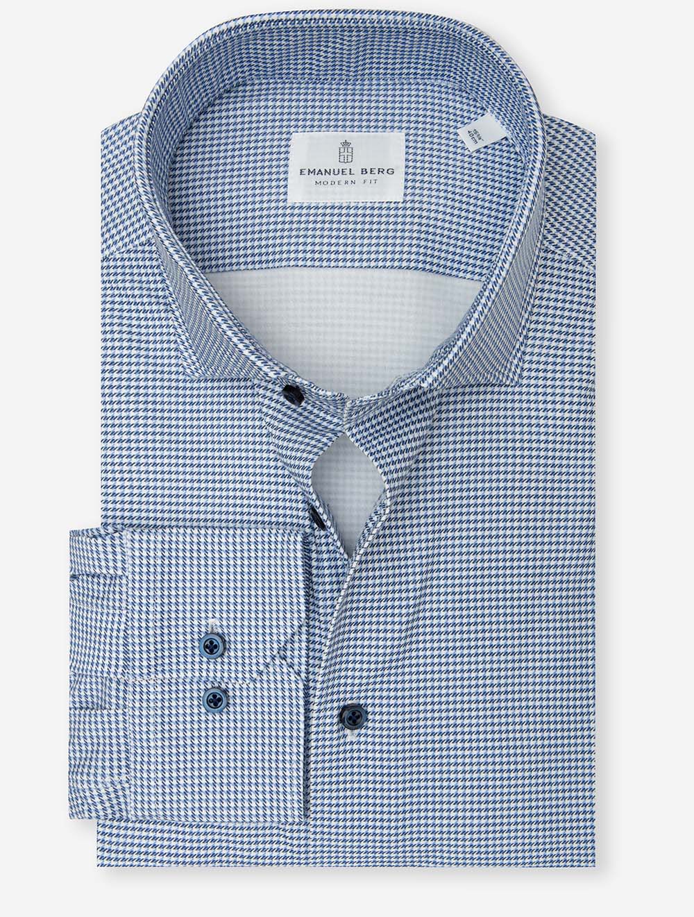 Maillot bleu à motif pied-de-poule