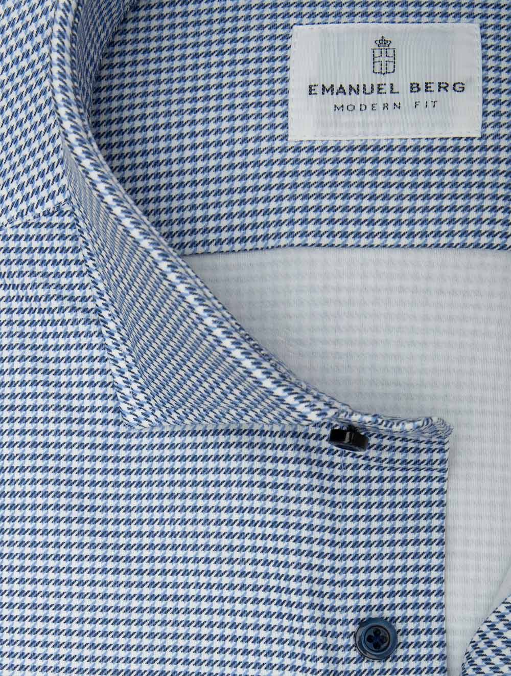 Maillot bleu à motif pied-de-poule