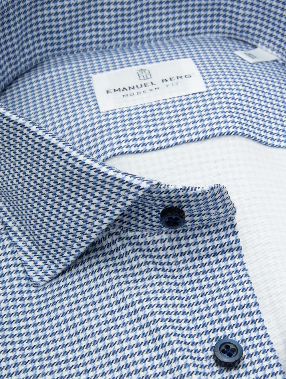 Maillot bleu à motif pied-de-poule