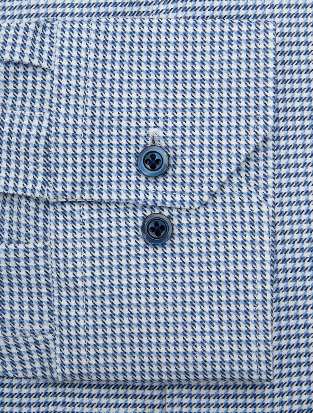 Maillot bleu à motif pied-de-poule