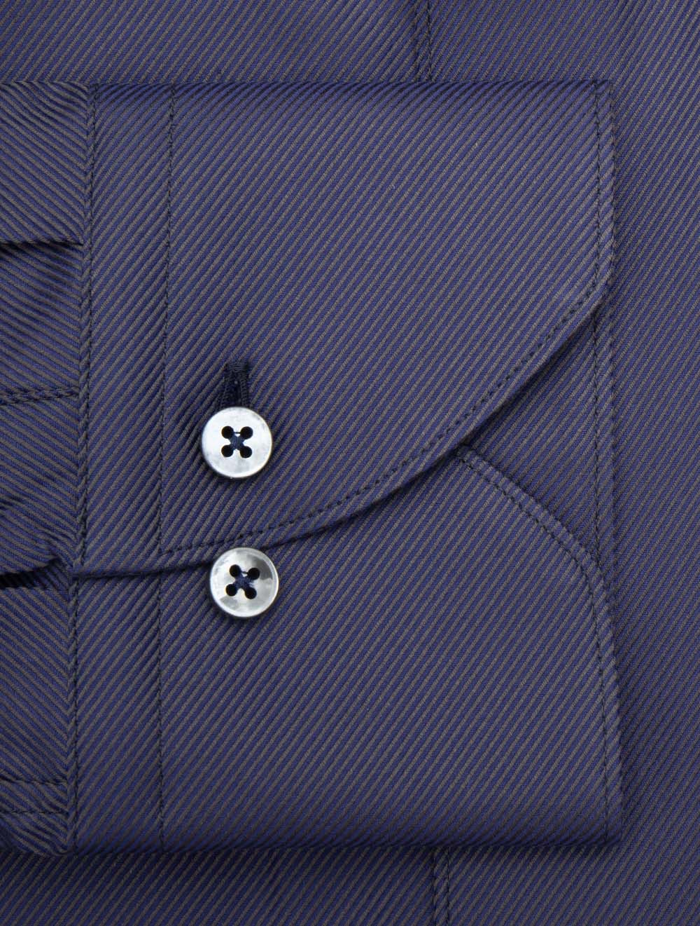 Chemise en sergé classique bleu marine