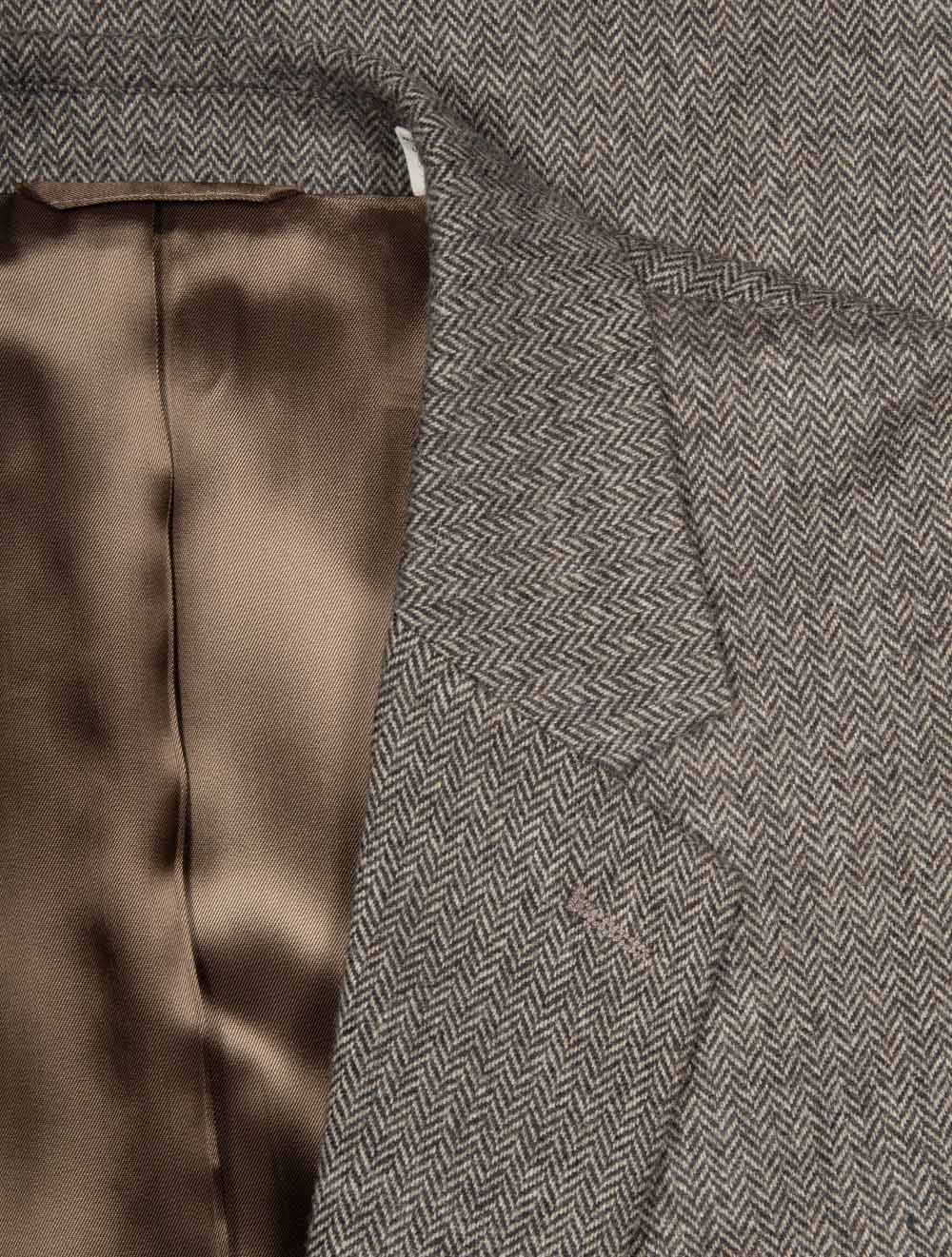 Flannel Herringbone Suit Jacket Deep Brown