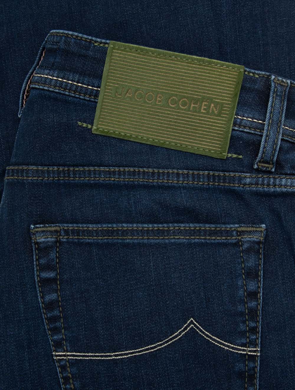 Nick Slim Fit Jeans Denim Striped Badge Blue