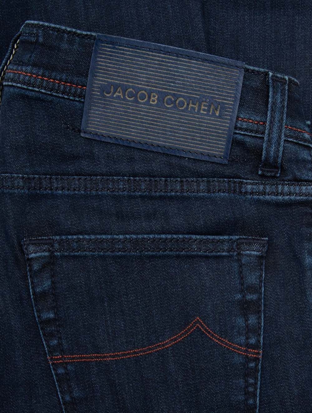 Nick Slim Fit Denim Striped Badge Jeans Navy