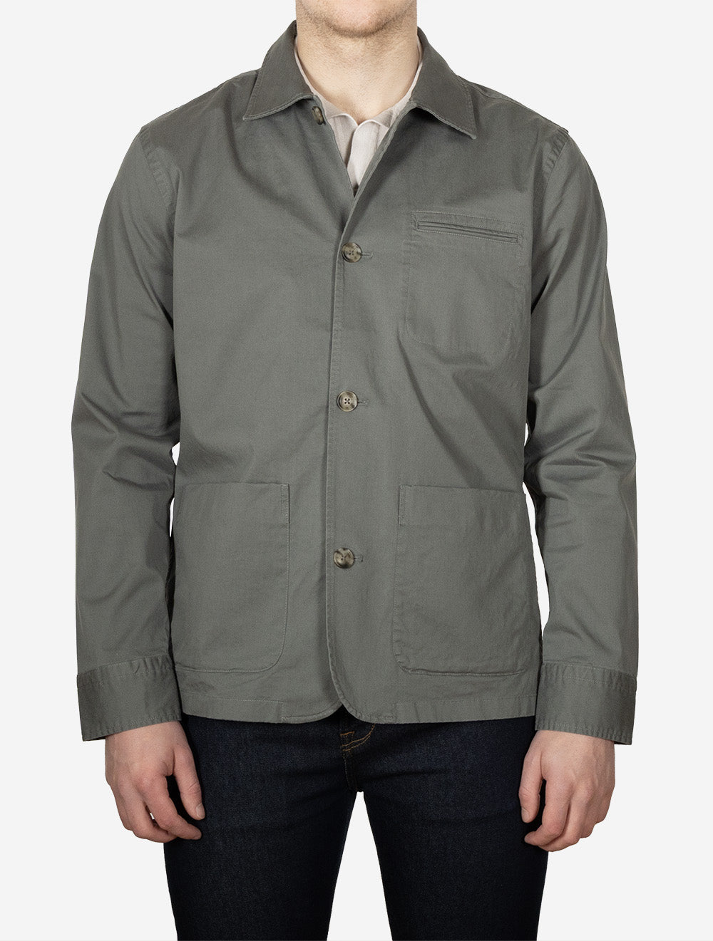 Twill Chore Casual Jacket Sage