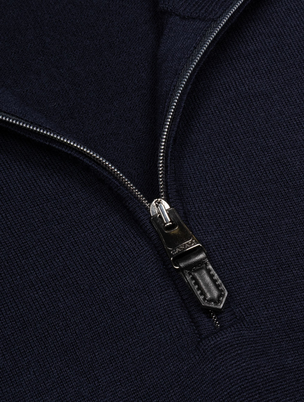 Canali Pure Wool Half Zip Navy