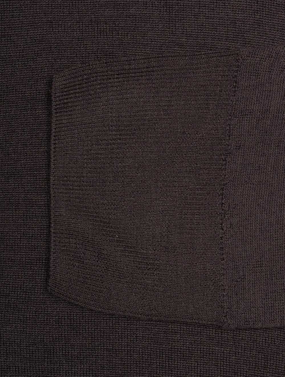 Canali Pure Wool Half Zip Knit Brown