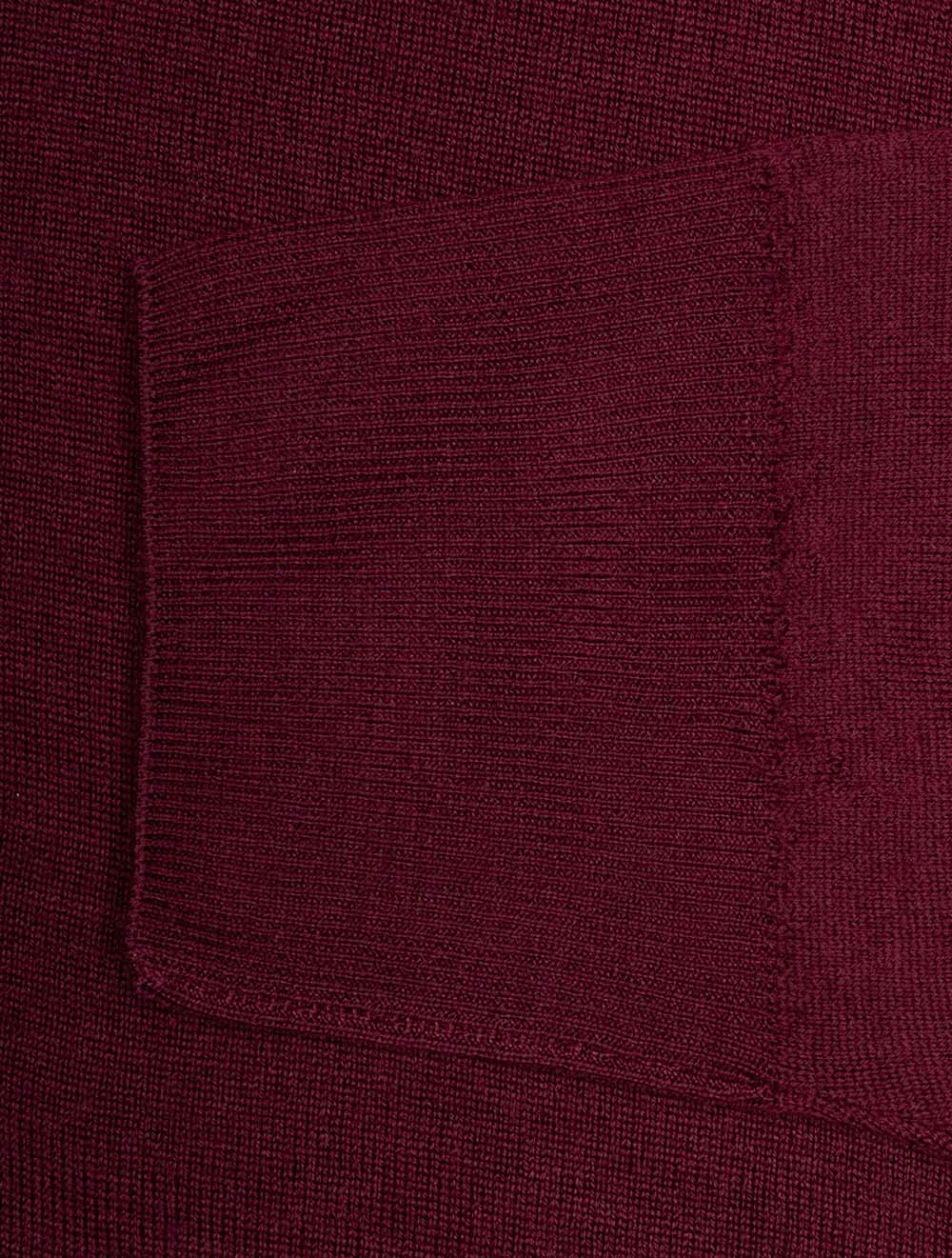 Pure Wool Half Zip Knit Wine