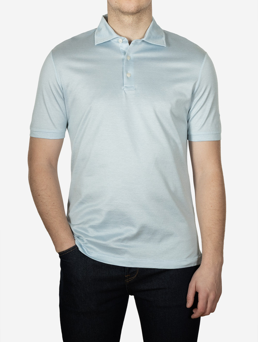 Short Sleeve Polo Shirt Aqua