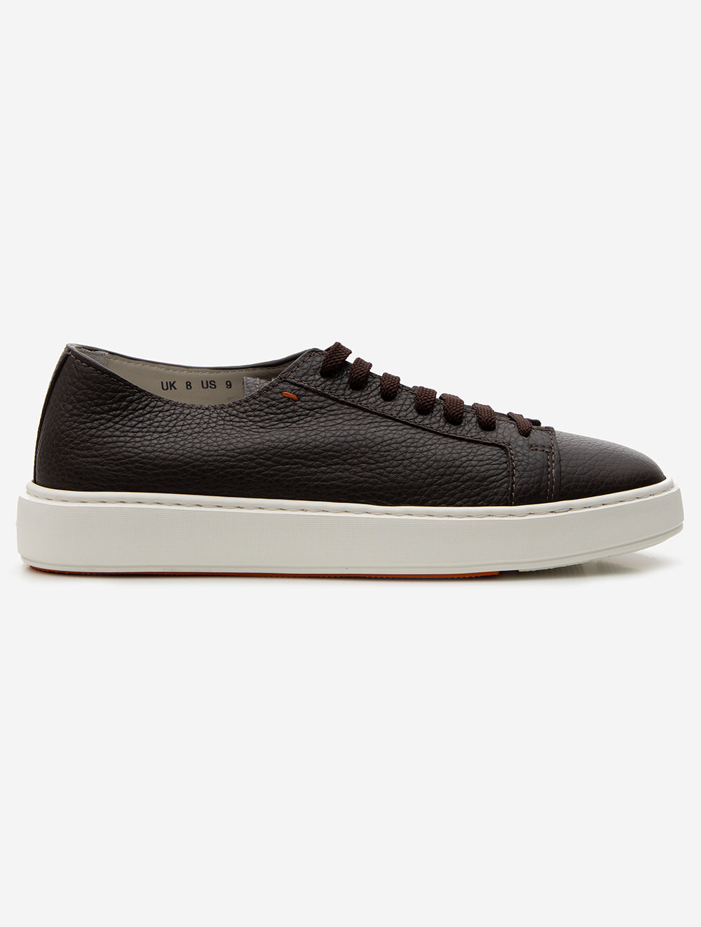 Tumbled Leather Sneaker Dark Brown