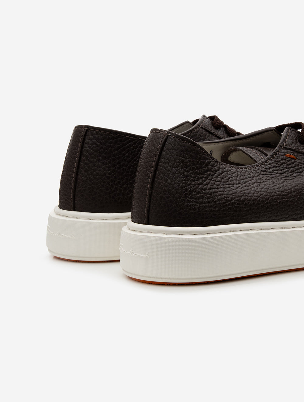 Tumbled Leather Sneaker Dark Brown