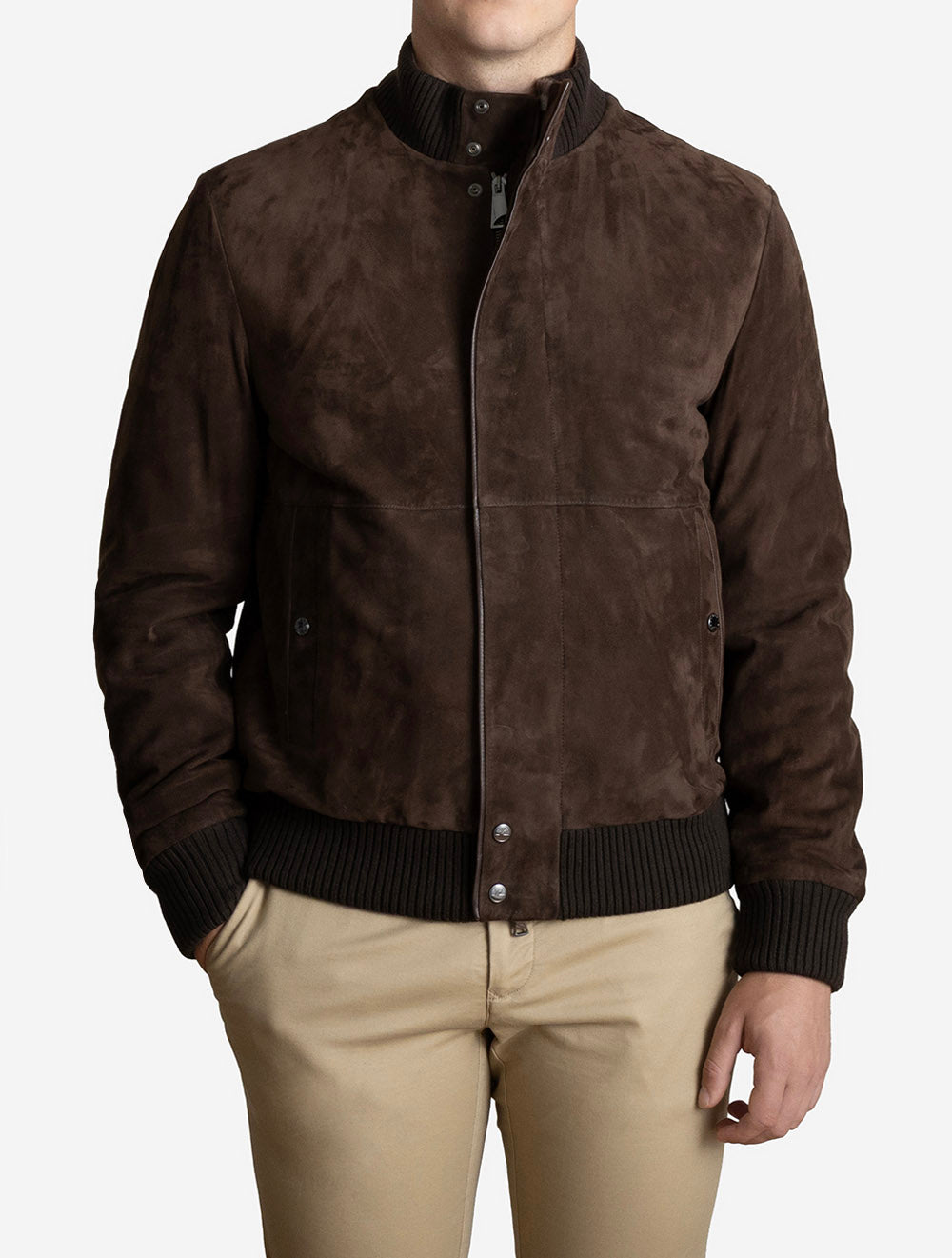 Suede Leather Jacket Brown