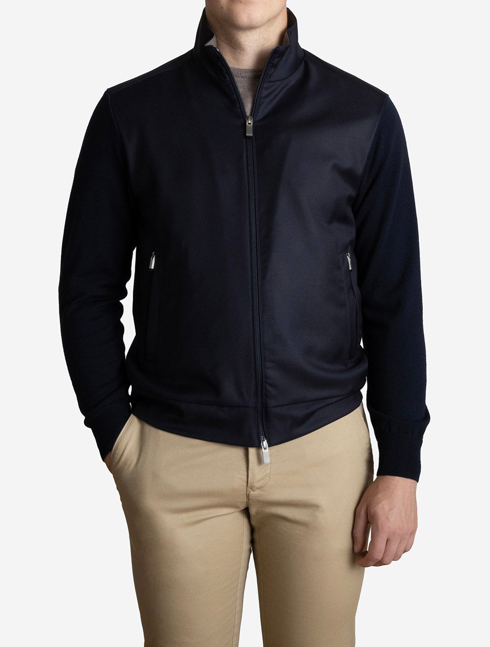 Hybrid Wool Blouson Navy