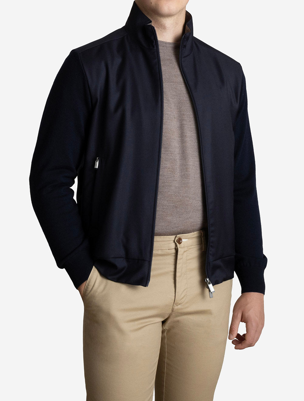 Hybrid Wool Blouson Navy