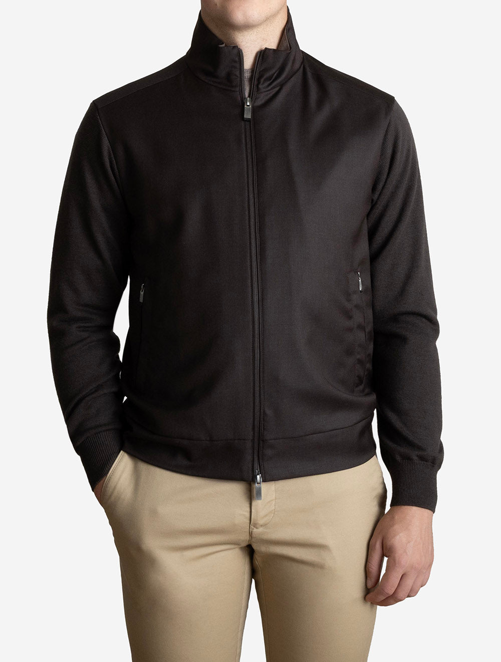 Hybrid Wool Blouson Brown
