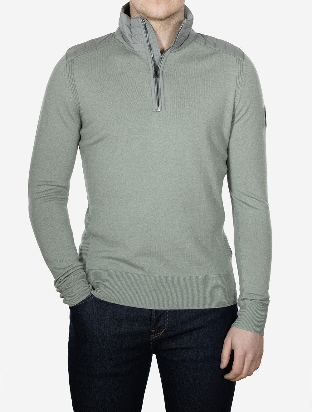 Belstaff Kilmington Quarter Zip-Lichen