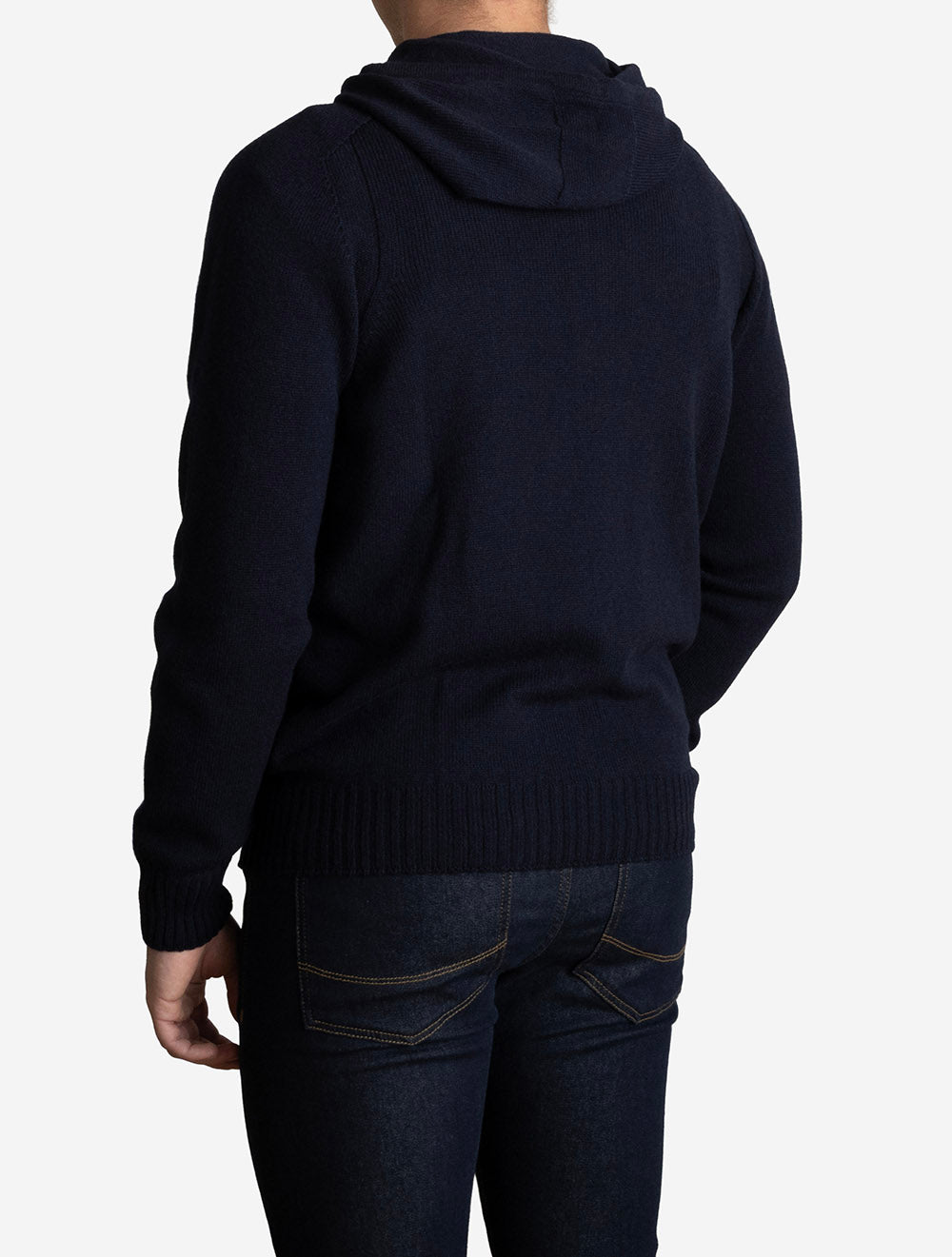 Hooded Zip Cardigan Navy