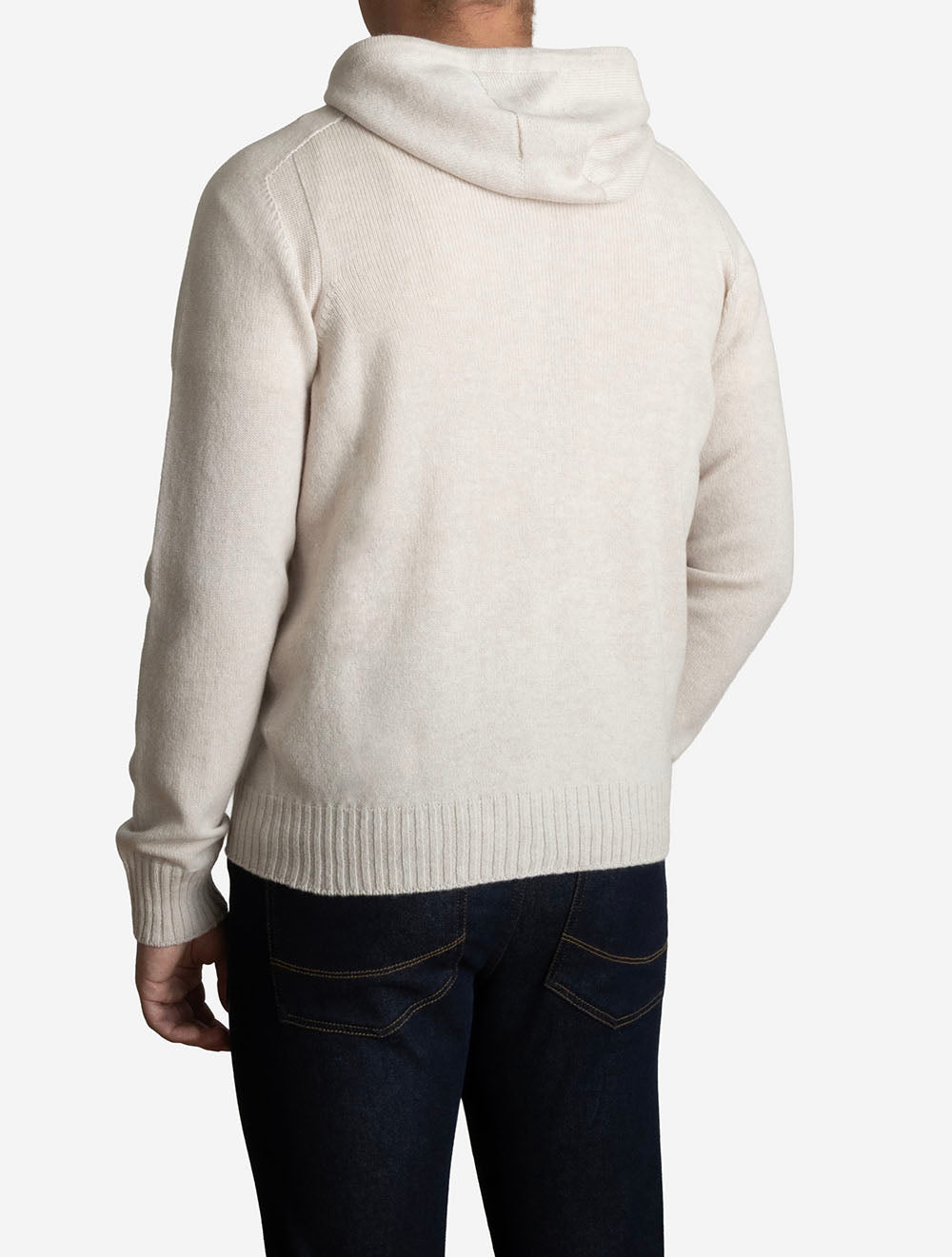 Hooded Zip Cardigan Beige