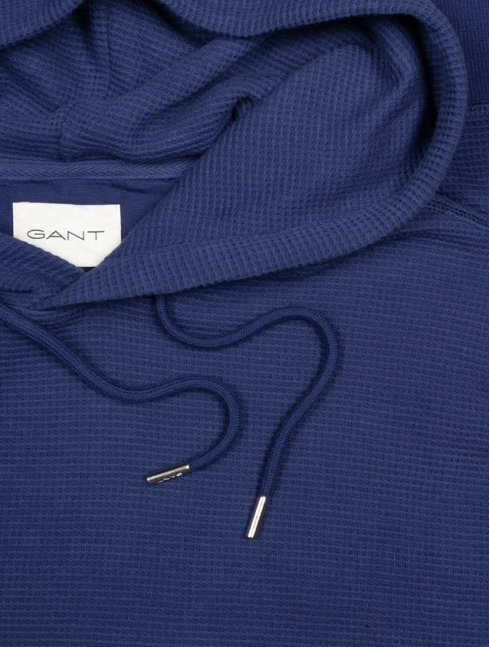 Waffle Texture Hoodie Persian Blue