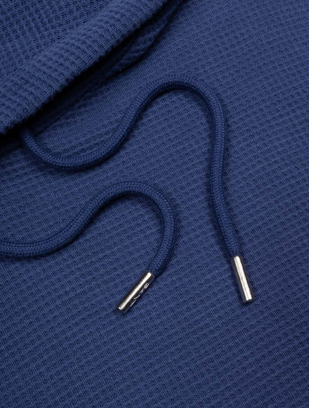 Waffle Texture Hoodie Persian Blue
