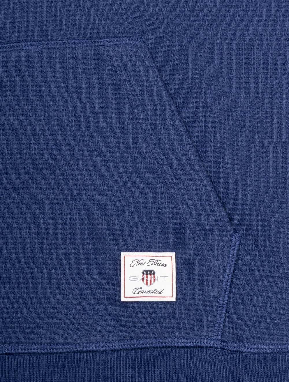 Waffle Texture Hoodie Persian Blue