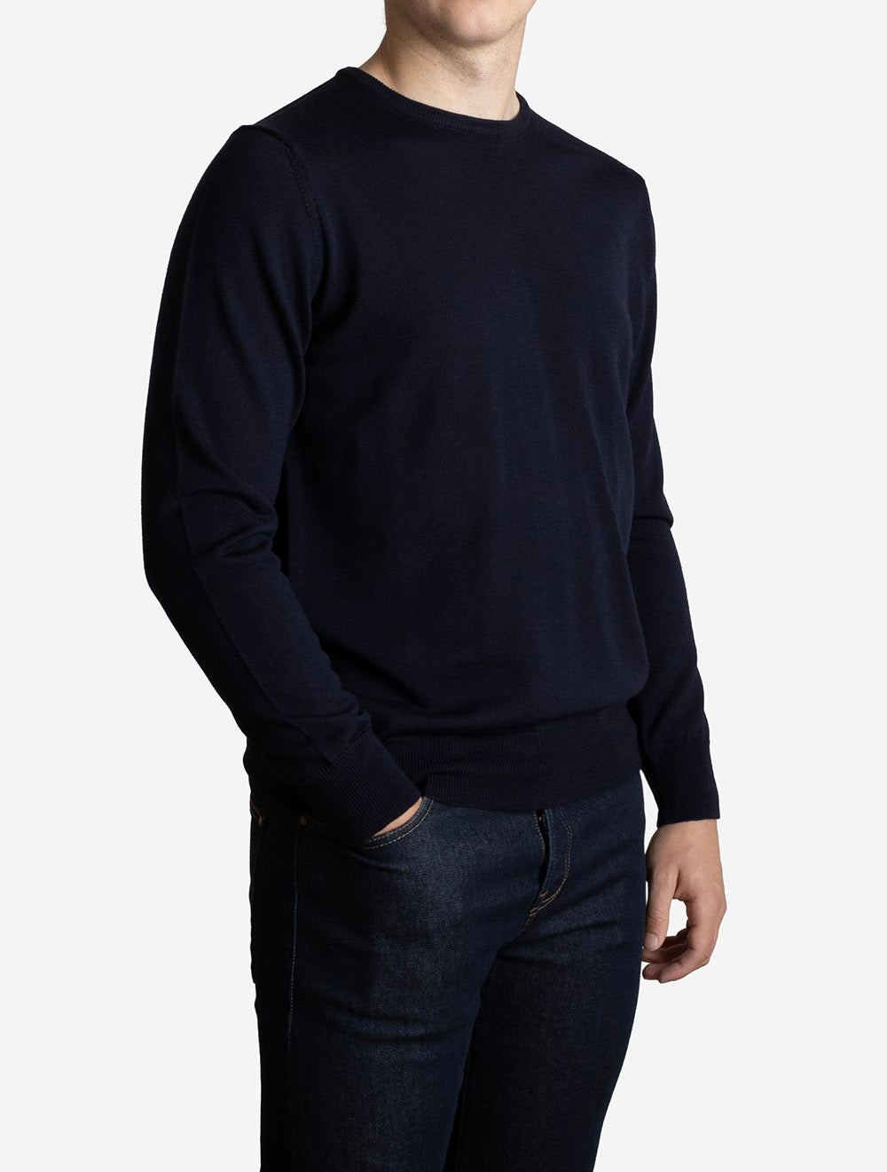 Merino Wool Crew Neck Navy