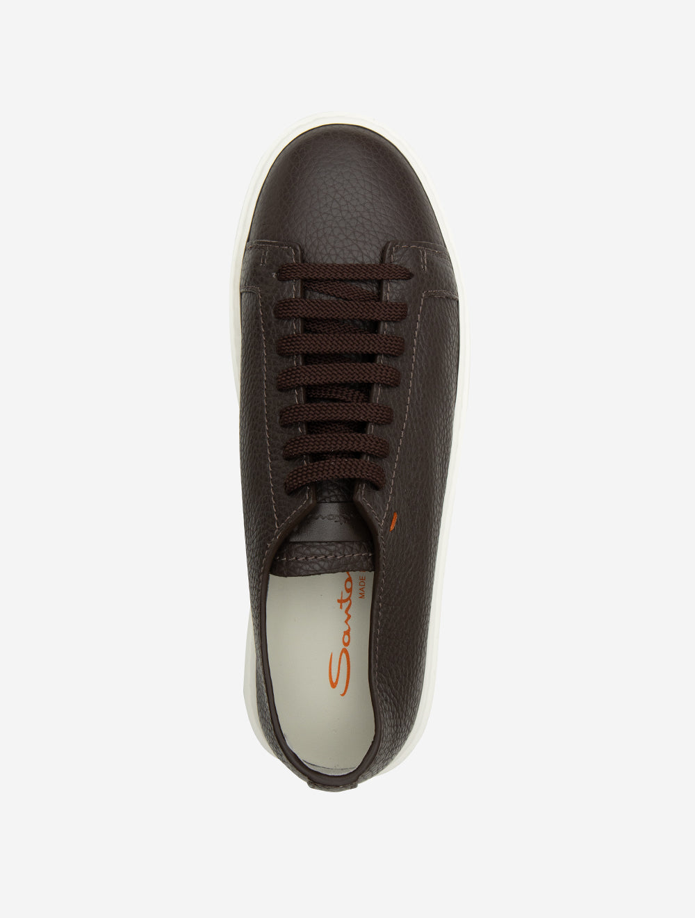 Tumbled Leather Sneaker Dark Brown