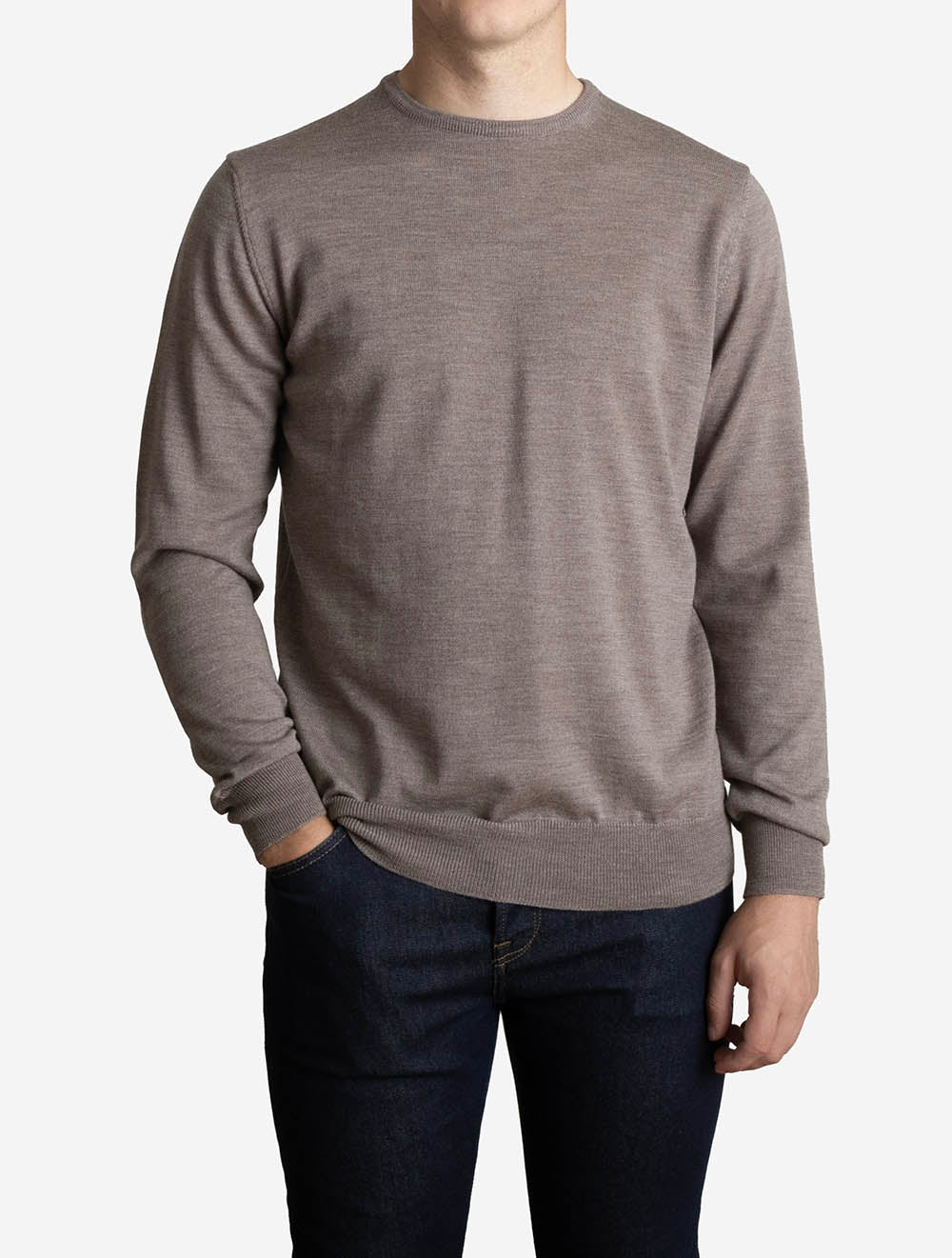 Merino Wool Crew Neck Brown