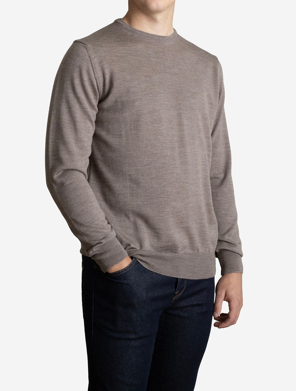 Merino Wool Crew Neck Brown