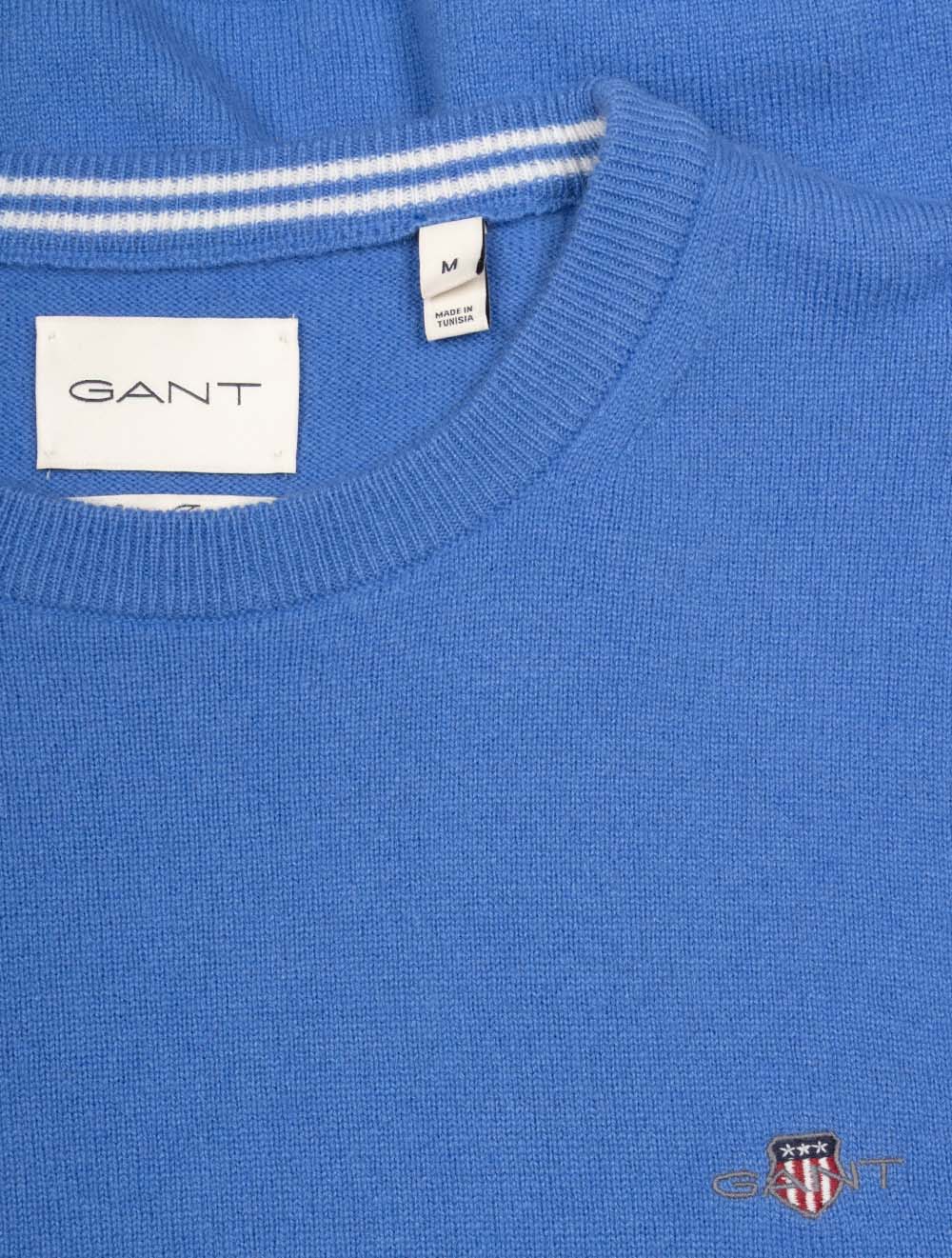 Pull col rond en laine d'agneau extra-fine, bleu parfait