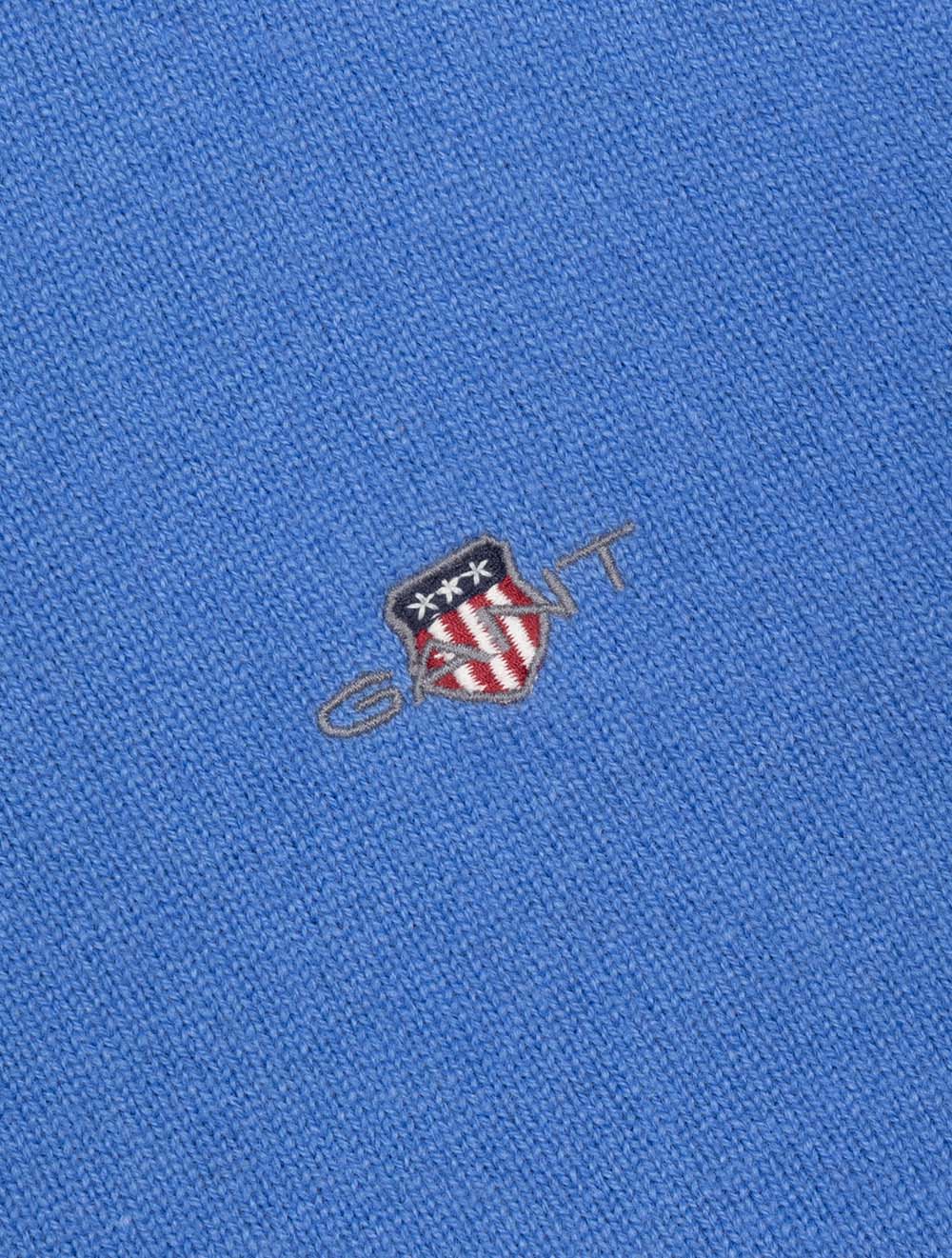 Pull col rond en laine d'agneau extra-fine, bleu parfait