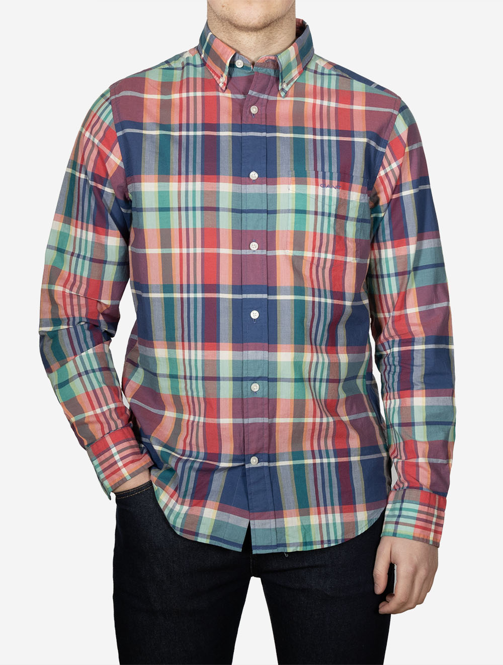 Madras Check Shirt Rose Red