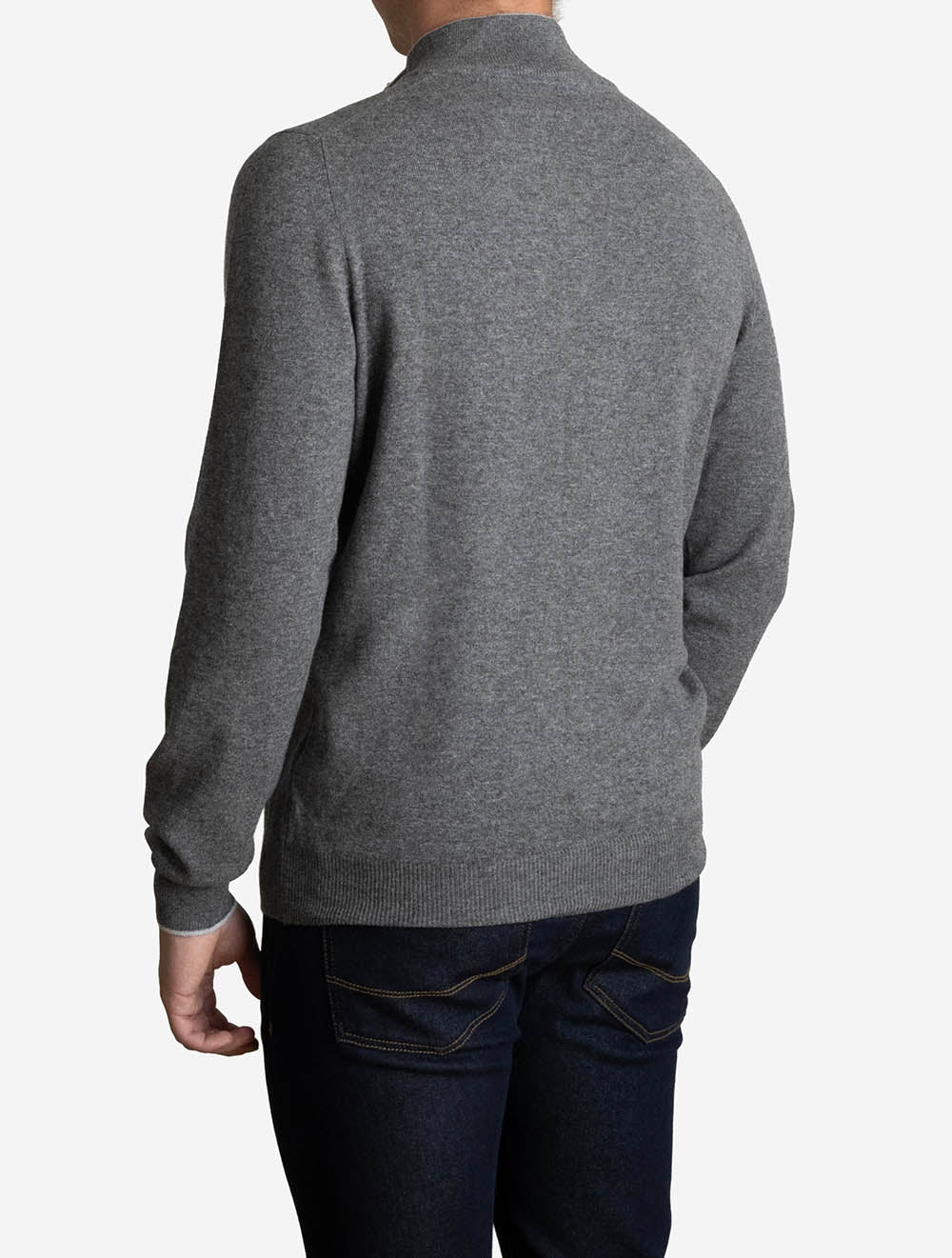 Mock Zip Knit Jumper Grey