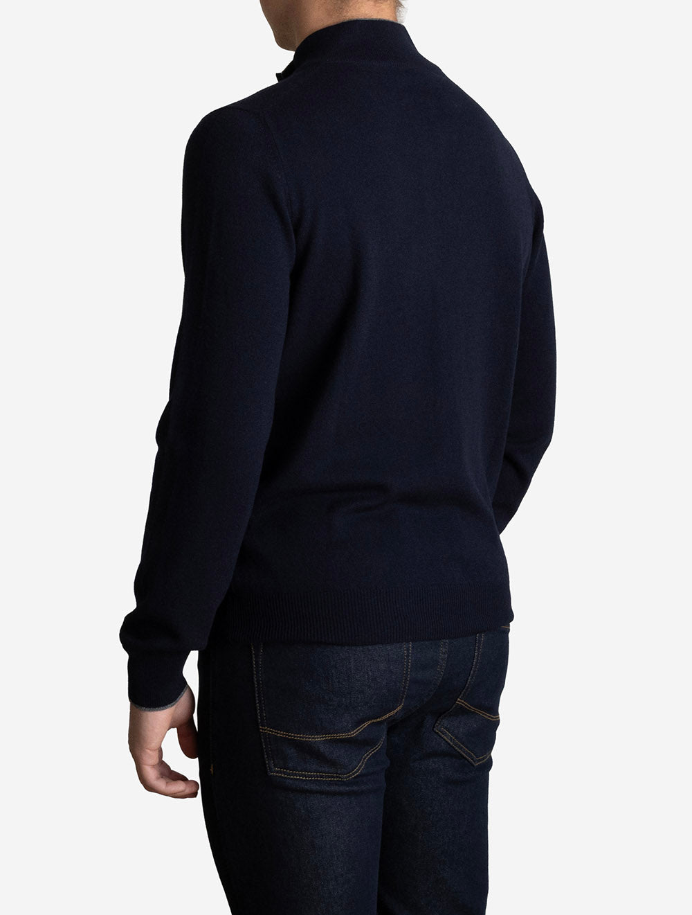 Mock Zip Knit Jumper Navy
