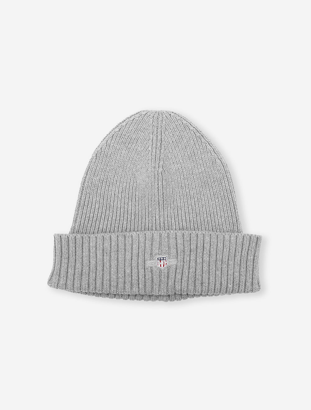 Cotton Blend Logo Beanie Grey Melange