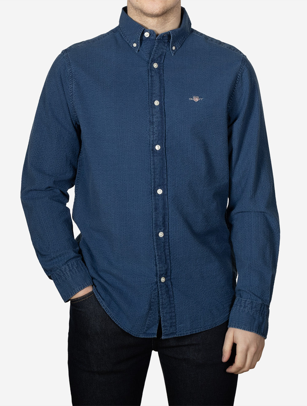 Indigo Seersucker Shirt Dark Indigo